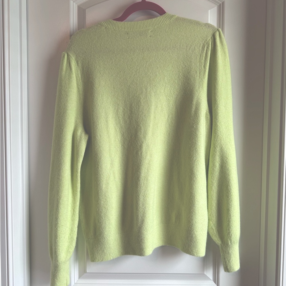 LOFT Lime Green V-Neck Sweater - Picture 3 of 6